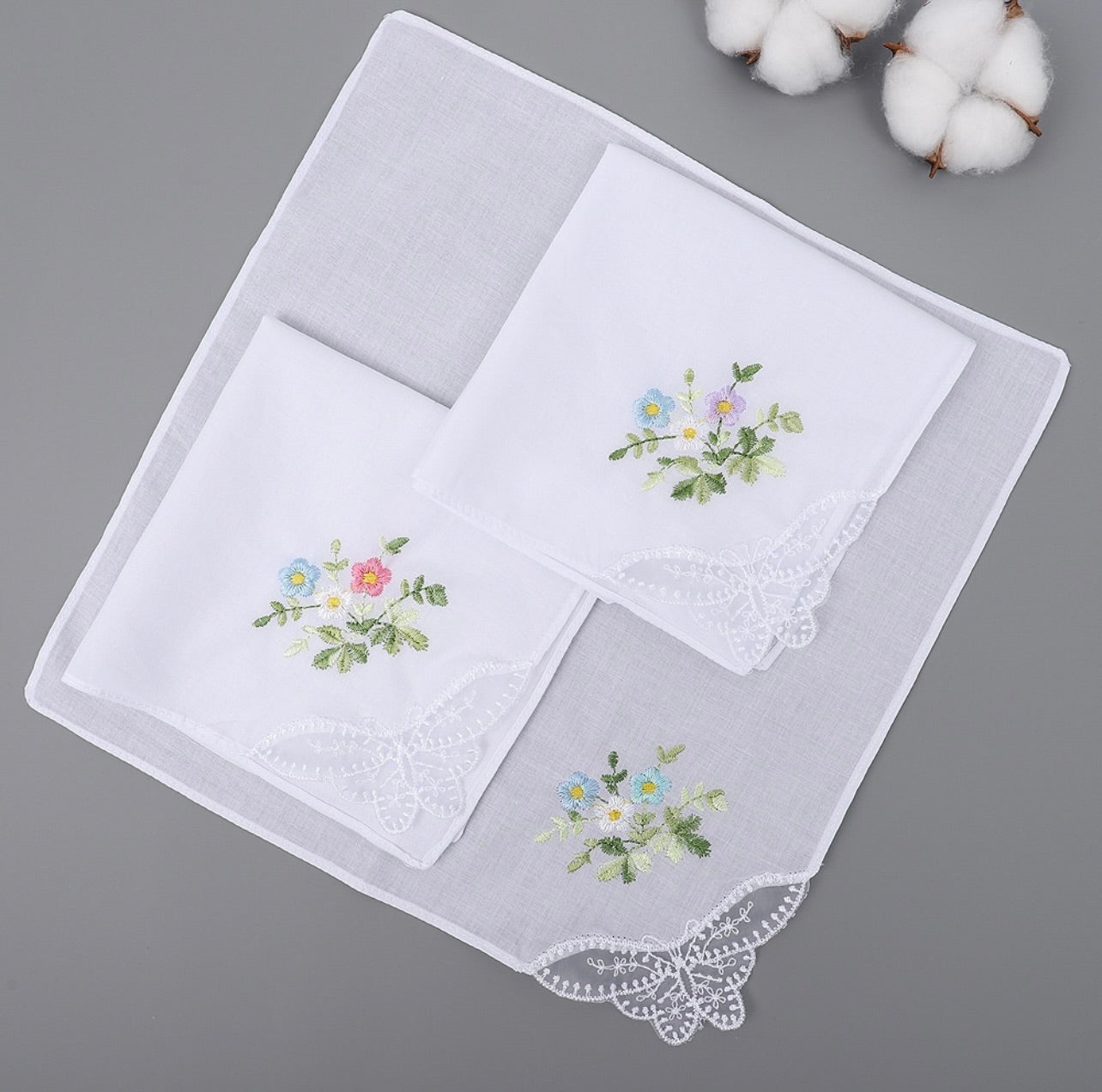 Ladies Floral Handkerchiefs ( Set of 10)