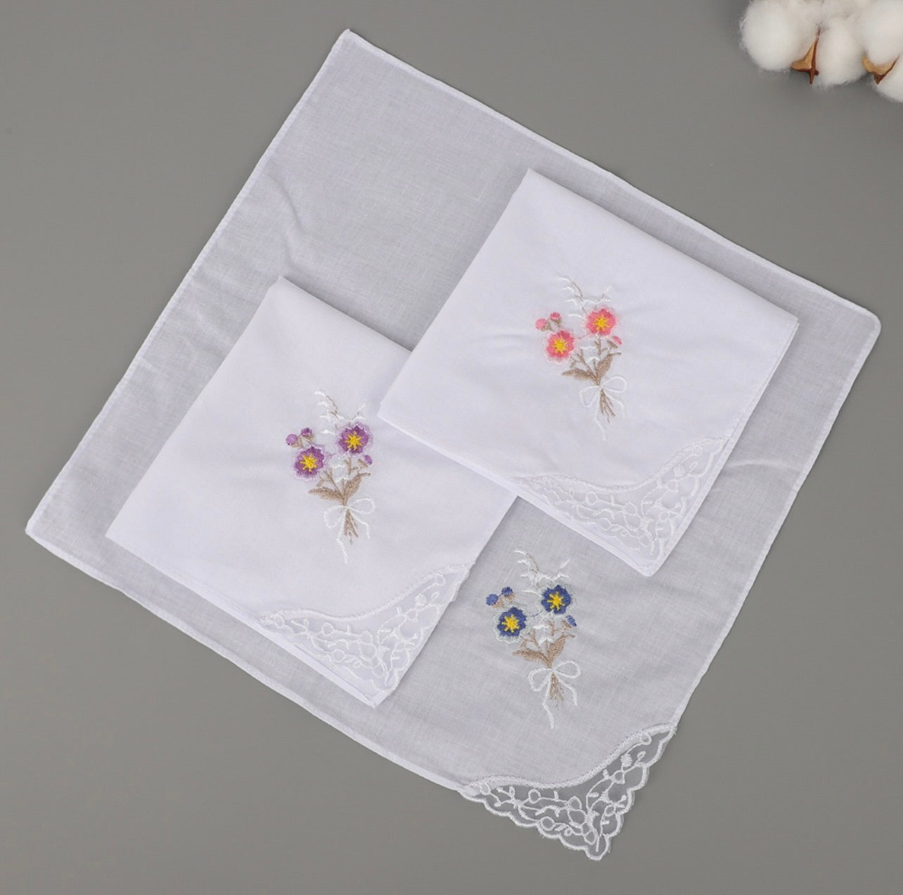 Ladies Floral Handkerchiefs ( Set of 10)