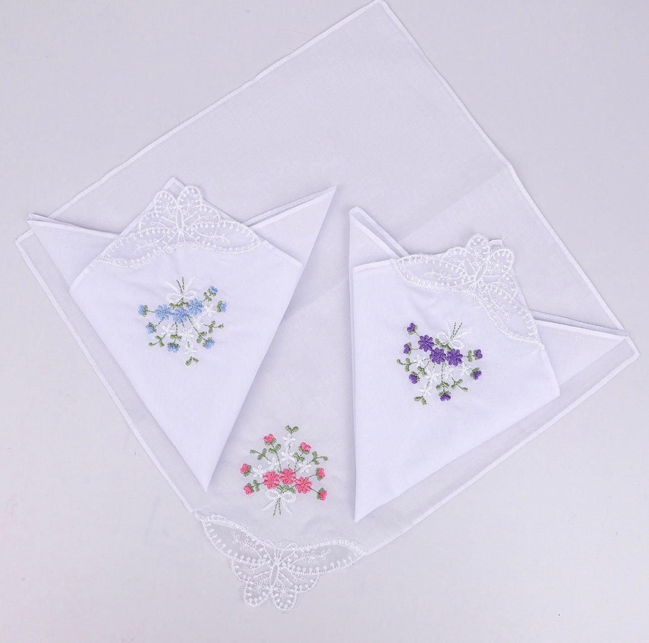 Ladies Floral Handkerchiefs ( Set of 10)