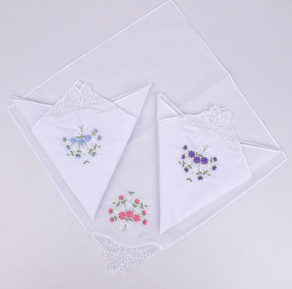 Ladies Floral Handkerchiefs ( Set of 10)
