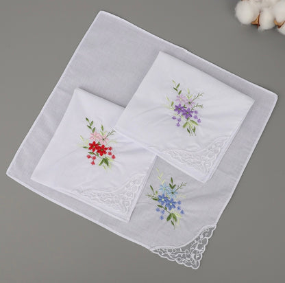 Ladies Floral Handkerchiefs ( Set of 10)