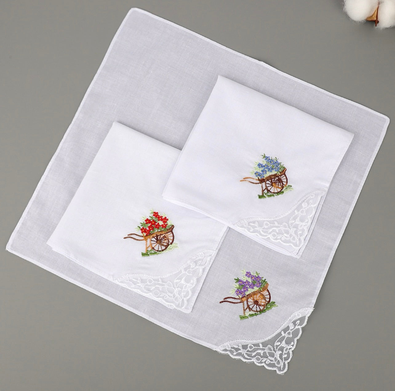 Ladies Floral Handkerchiefs ( Set of 10)
