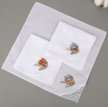 Ladies Floral Handkerchiefs ( Set of 10)